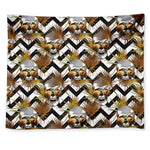 Gold Tropical Skull Pattern Print Tapestry