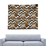 Gold Tropical Skull Pattern Print Tapestry