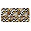Gold Tropical Skull Pattern Print Towel