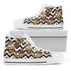 Gold Tropical Skull Pattern Print White High Top Sneakers