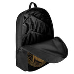 Gold Viking God Odin And Crow Print 17 Inch Backpack