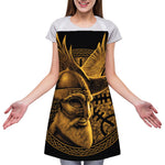 Gold Viking God Odin And Crow Print Adjustable Apron