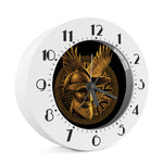 Gold Viking God Odin And Crow Print Alarm Clock