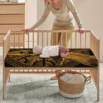 Gold Viking God Odin And Crow Print Baby Crib Sheet