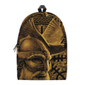 Gold Viking God Odin And Crow Print School Backpack