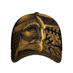 Gold Viking God Odin And Crow Print Baseball Cap