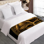 Gold Viking God Odin And Crow Print Bed Runner