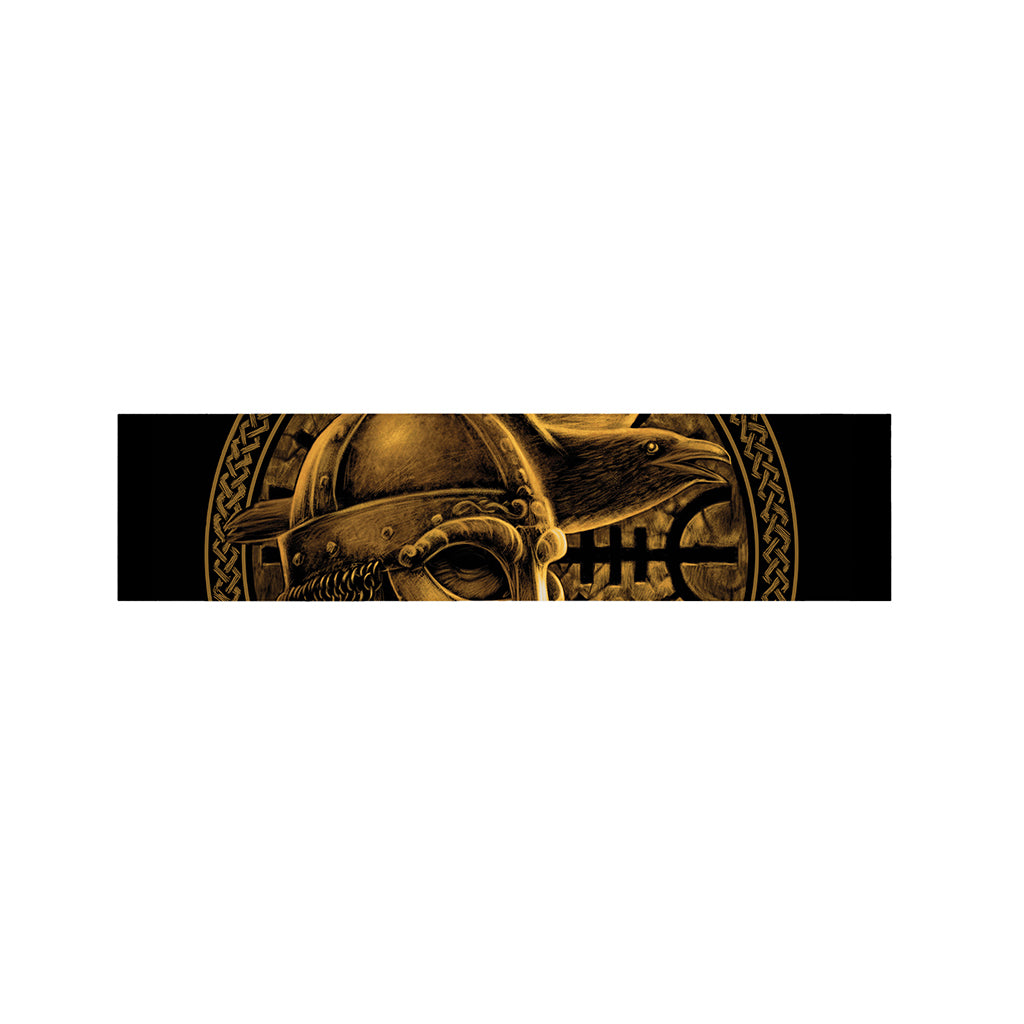 Gold Viking God Odin And Crow Print Bed Runner