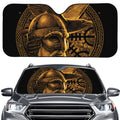 Gold Viking God Odin And Crow Print Car Windshield Sun Shade