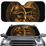 Gold Viking God Odin And Crow Print Car Windshield Sun Shade