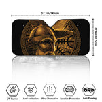 Gold Viking God Odin And Crow Print Car Windshield Sun Shade