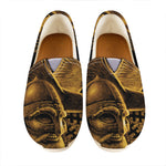 Gold Viking God Odin And Crow Print Casual Shoes