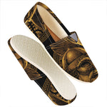 Gold Viking God Odin And Crow Print Casual Shoes