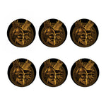 Gold Viking God Odin And Crow Print Coaster Set