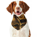 Gold Viking God Odin And Crow Print Dog Bandana