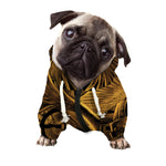 Gold Viking God Odin And Crow Print Dog Zip Up Hoodie