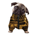 Gold Viking God Odin And Crow Print Dog Zip Up Jacket