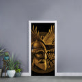 Gold Viking God Odin And Crow Print Door Sticker