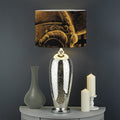 Gold Viking God Odin And Crow Print Drum Lamp Shade