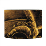 Gold Viking God Odin And Crow Print Drum Lamp Shade