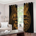 Gold Viking God Odin And Crow Print Extra Wide Grommet Curtains