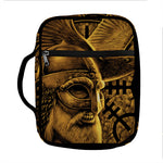 Gold Viking God Odin And Crow Print Front Pocket Bible Bag