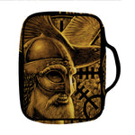 Gold Viking God Odin And Crow Print Front Pocket Bible Bag