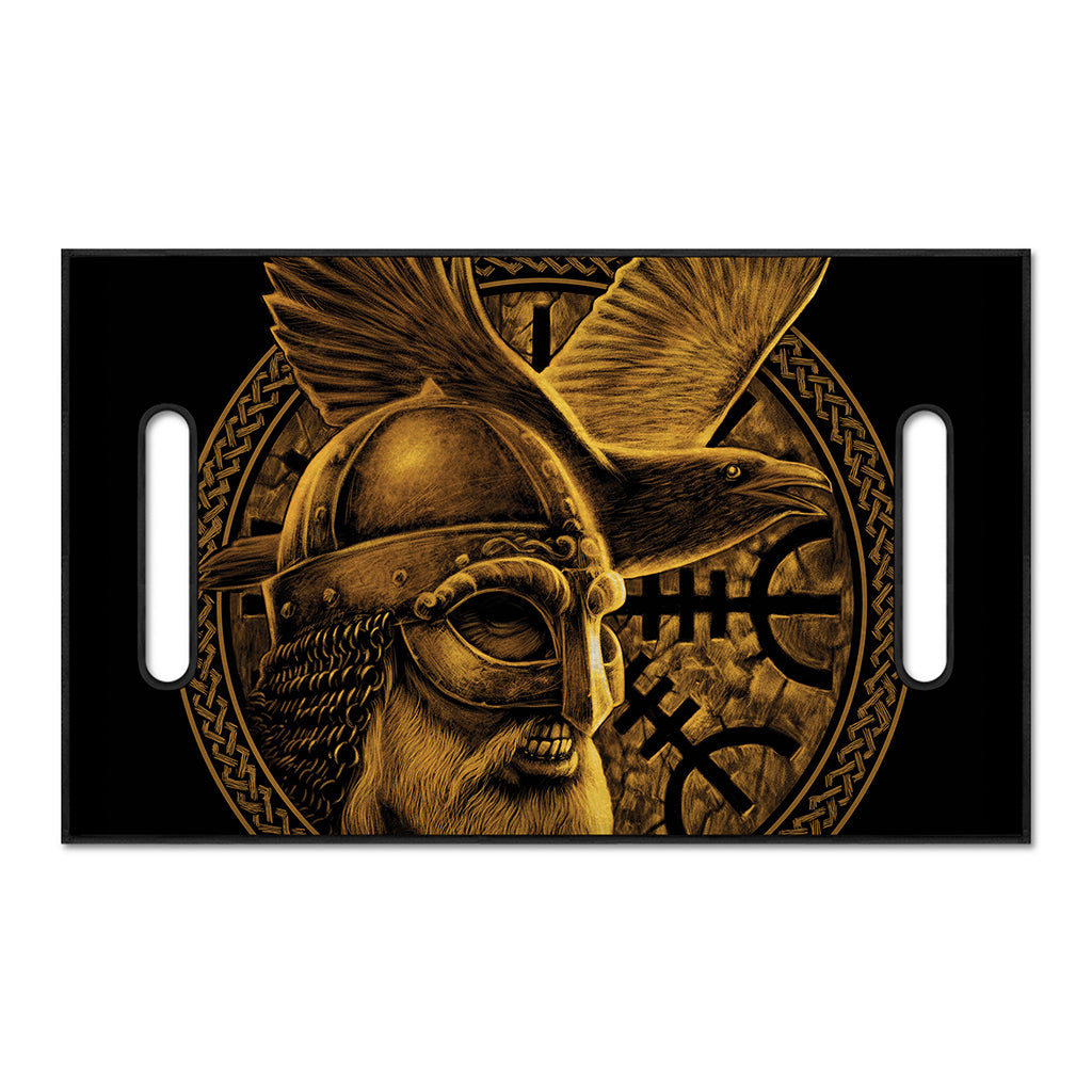 Gold Viking God Odin And Crow Print Golf Cart Seat Cover
