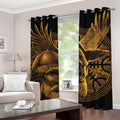 Gold Viking God Odin And Crow Print Grommet Curtains