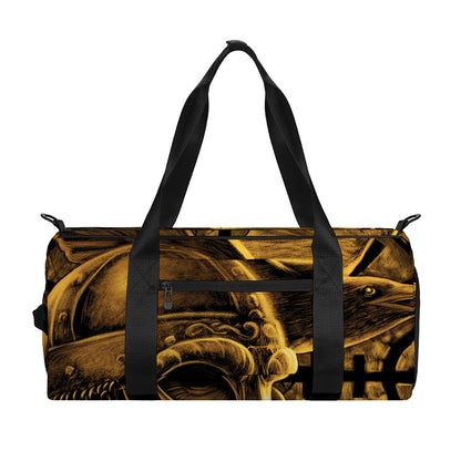 Gold Viking God Odin And Crow Print Gym Bag