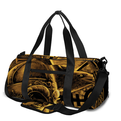 Gold Viking God Odin And Crow Print Gym Bag