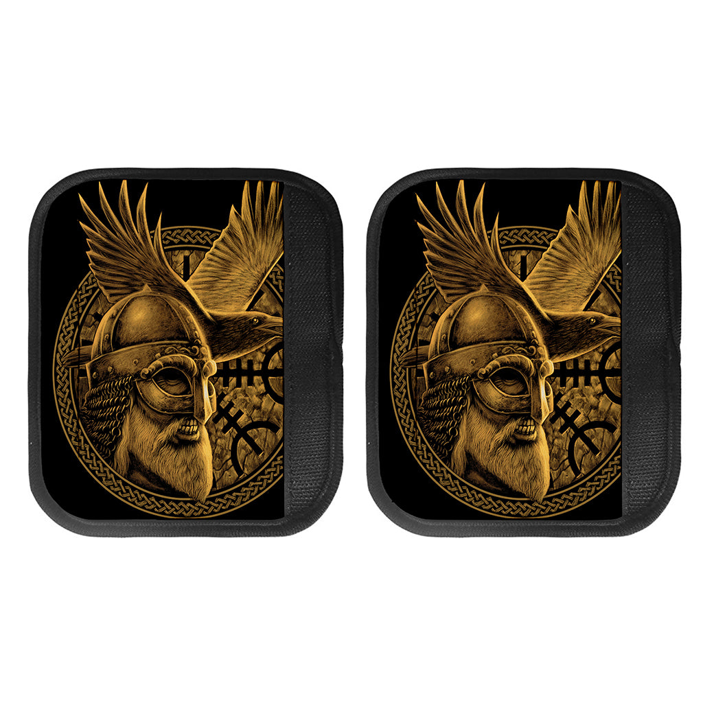 Gold Viking God Odin And Crow Print Handle Covers