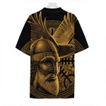 Gold Viking God Odin And Crow Print Hawaiian Shirt