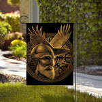 Gold Viking God Odin And Crow Print House Flag