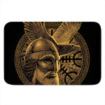 Gold Viking God Odin And Crow Print Indoor Door Mat