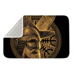 Gold Viking God Odin And Crow Print Indoor Door Mat