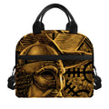 Gold Viking God Odin And Crow Print Insulated Lunch Bag
