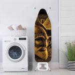 Gold Viking God Odin And Crow Print Ironing Board Cover