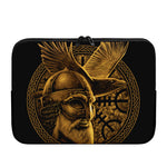 Gold Viking God Odin And Crow Print Laptop Sleeve