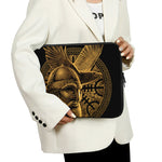 Gold Viking God Odin And Crow Print Laptop Sleeve