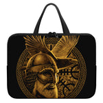 Gold Viking God Odin And Crow Print Laptop Sleeve With Handle
