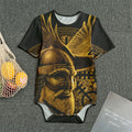 Gold Viking God Odin And Crow Print Men's Bodysuit