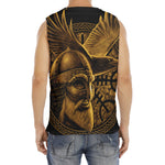 Gold Viking God Odin And Crow Print Men's Fitness Tank Top