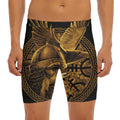 Gold Viking God Odin And Crow Print Men's Long Boxer Briefs