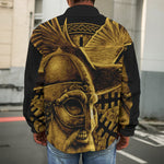 Gold Viking God Odin And Crow Print Men's Shirt Jacket