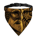 Gold Viking God Odin And Crow Print Over The Collar Dog Bandana