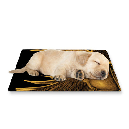 Gold Viking God Odin And Crow Print Pet Cooling Mat Cover