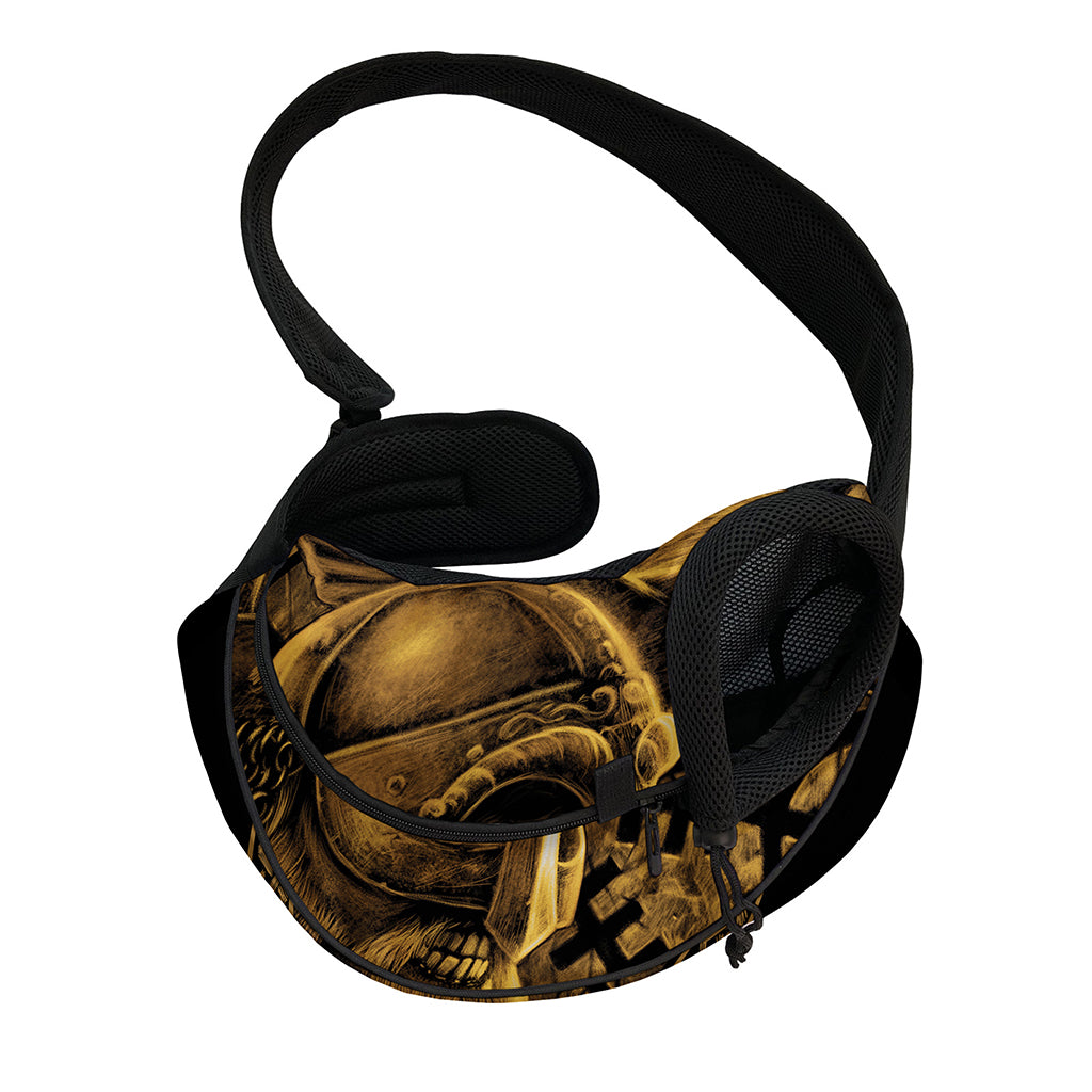 Gold Viking God Odin And Crow Print Pet Sling Carrier