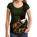 Gold Viking God Odin And Crow Print Pet Sling Carrier