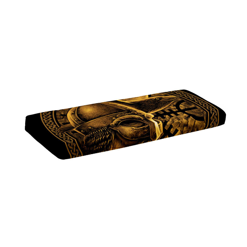 Gold Viking God Odin And Crow Print Piano Keyboard Cover
